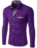 Fashion Long Sleeve Shirt Men Slim fit Design Formal Casual Brand Male Dress Shirt Size M-4XL