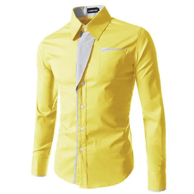 Fashion Long Sleeve Shirt Men Slim fit Design Formal Casual Brand Male Dress Shirt Size M-4XL