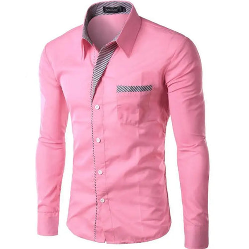Fashion Long Sleeve Shirt Men Slim fit Design Formal Casual Brand Male Dress Shirt Size M-4XL