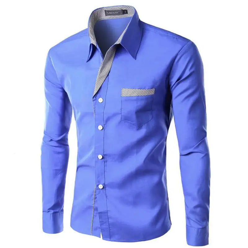 Fashion Long Sleeve Shirt Men Slim fit Design Formal Casual Brand Male Dress Shirt Size M-4XL