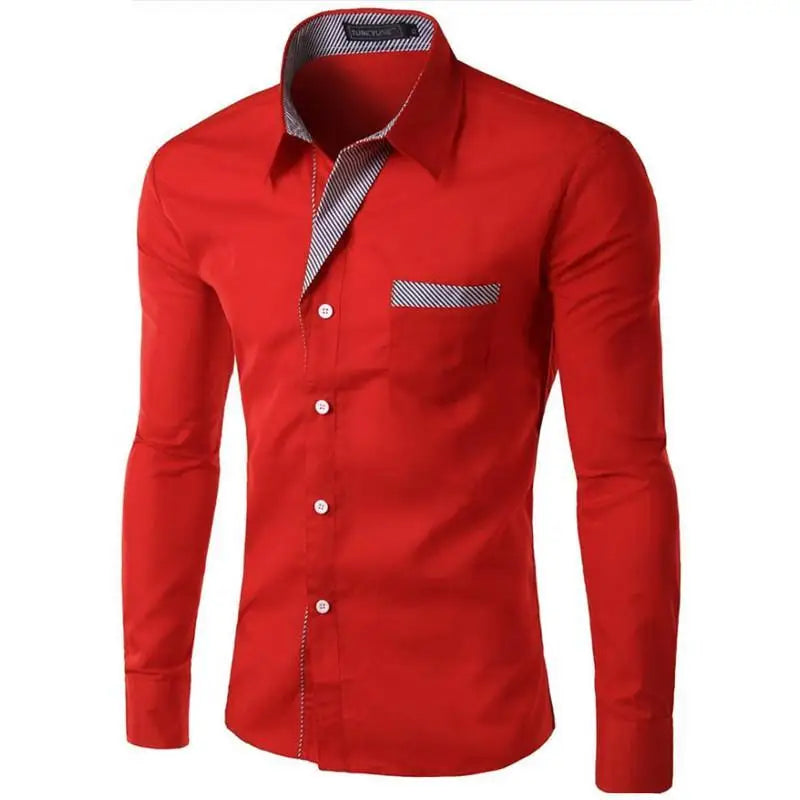 Fashion Long Sleeve Shirt Men Slim fit Design Formal Casual Brand Male Dress Shirt Size M-4XL
