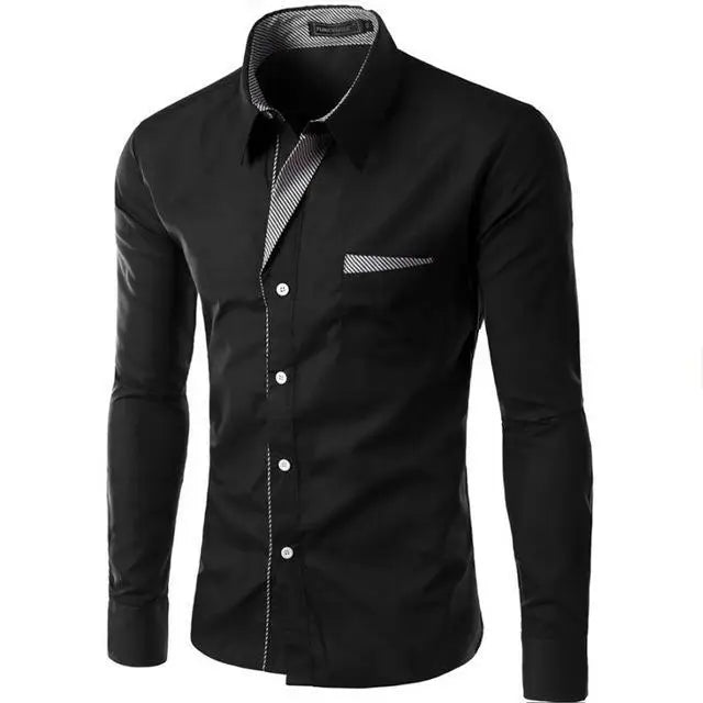 Fashion Long Sleeve Shirt Men Slim fit Design Formal Casual Brand Male Dress Shirt Size M-4XL