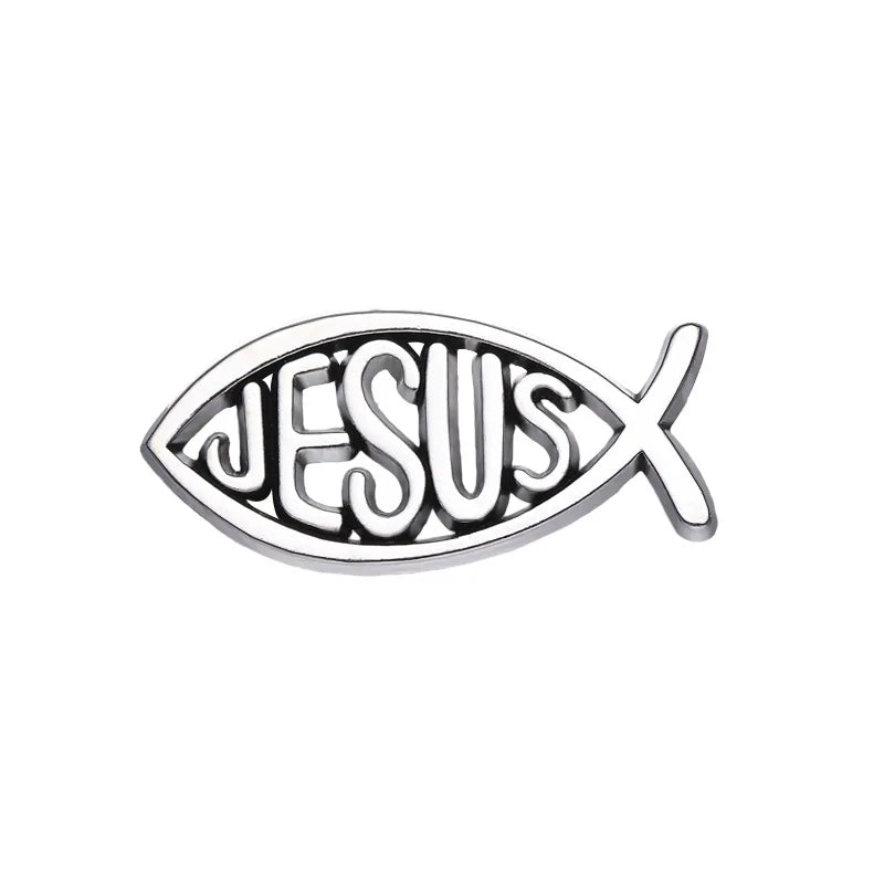 Jesus Fish Christianity Enamel Pins Brooches Lapel Pin for Kids Friends Wholesale Badge Pin