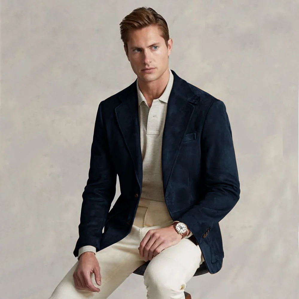Men's Suit Jacket Suede Single Breasted Casual Elegant Man Clothes Male Set Coat for Men Blazers Luxury Designer Formal Clothing