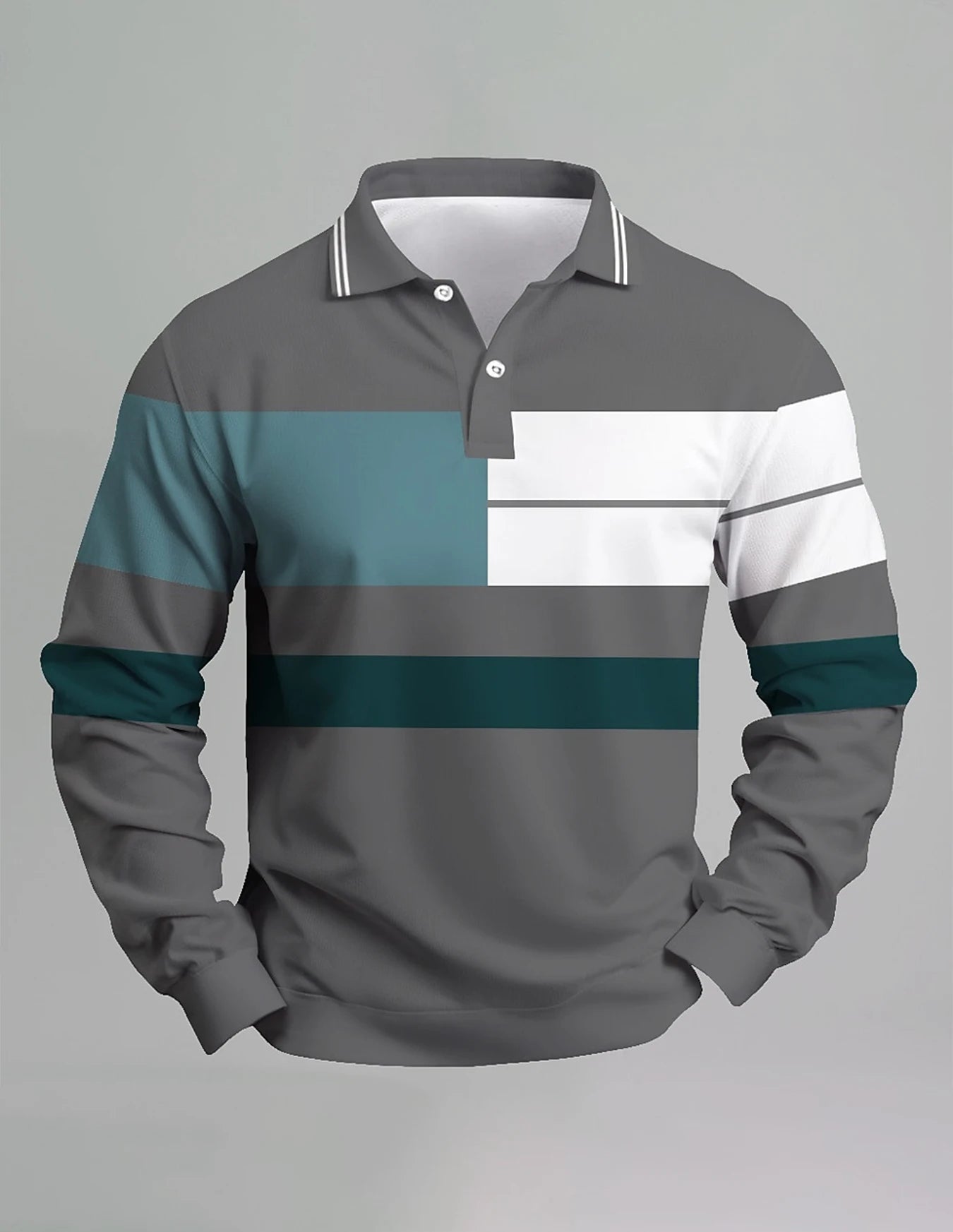 Men's Long Sleeve Shirt Fashion Casual Slim Fit Trendy Blue Silver Art Print Dress Shirt for Church Daily Wear