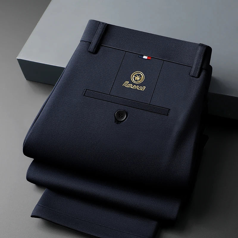 Mens Stretch Pants Business Casual Church Work Dress Comfy Pants Lightweight Quick Dry Slacks Trousers with Pockets