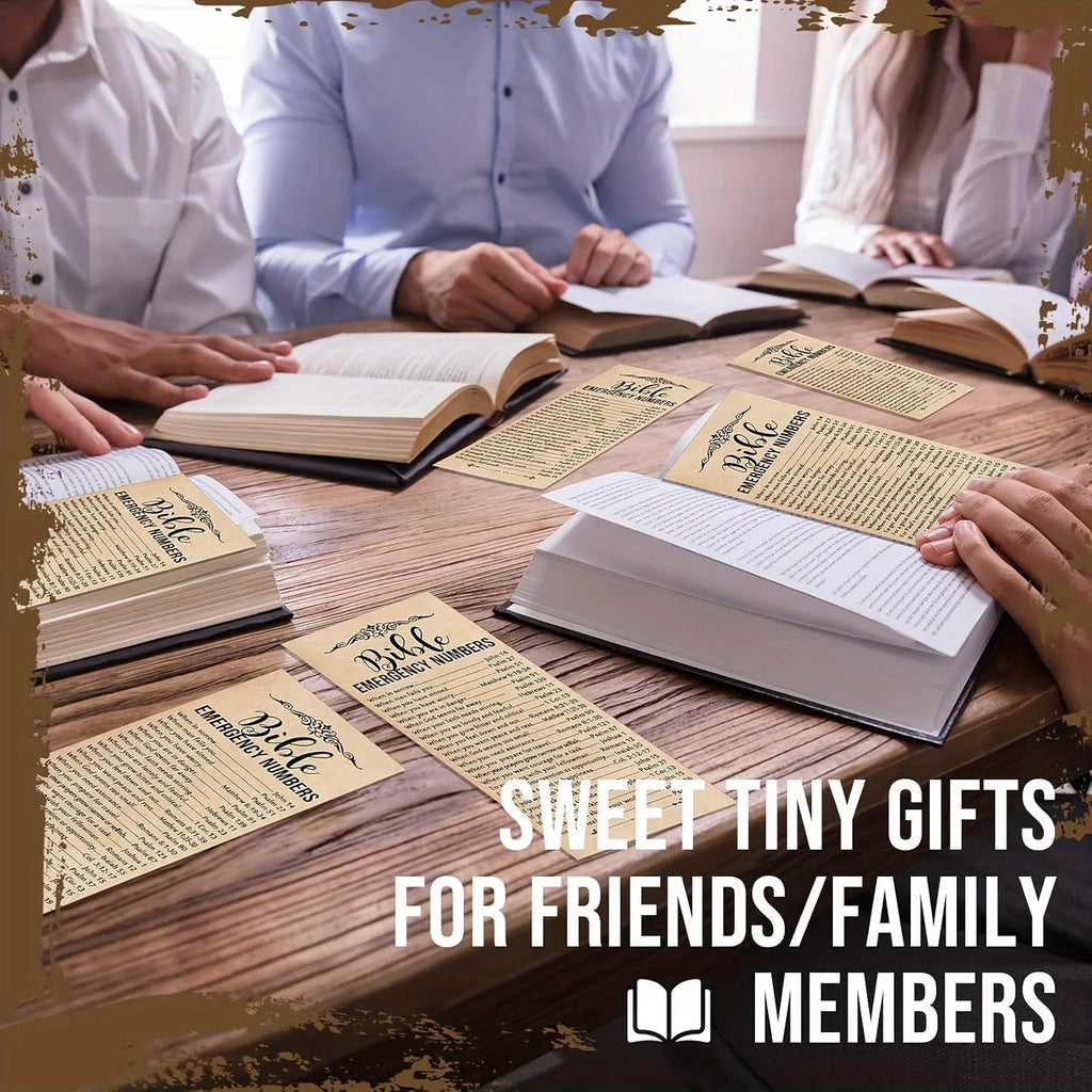 50/100pcs Bible Emergency Number Bookmarks Christian Gifts Religious Bible Verse Christian Bookmarks