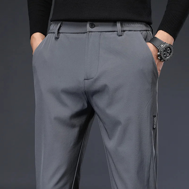 Men's Pants Spring Autumn High Elasticity Fashion Casual Versatile Breathable Quality Trousers for Comfortable Church Wear