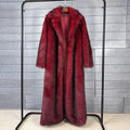 Long Coat Women Faux Fur Coats Jackets Turn Down Collar Coat Thick Warm Jacket Elegant Outerwear Autumn Winter