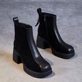 Women's shoes casual fashion short boots with patchwork thick sole thick heel boots