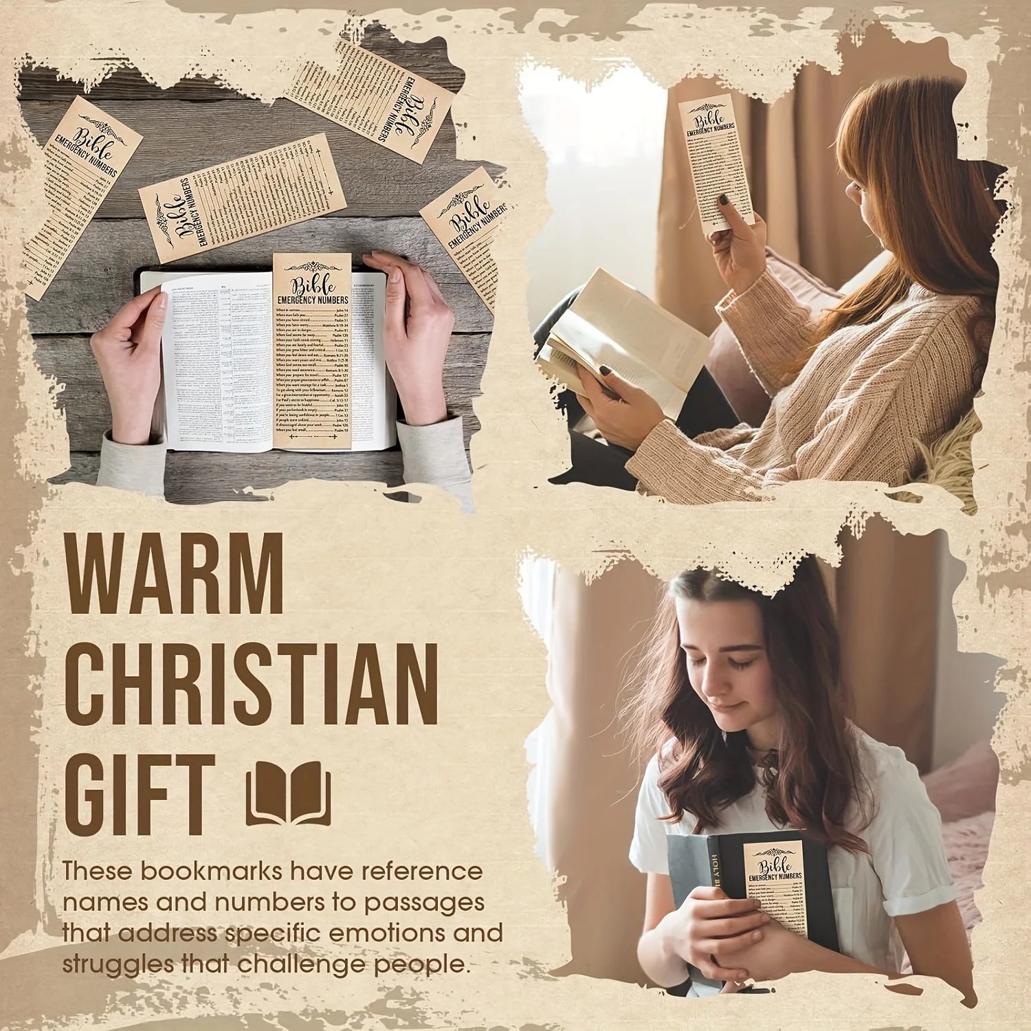 50/100pcs Bible Emergency Number Bookmarks Christian Gifts Religious Bible Verse Christian Bookmarks