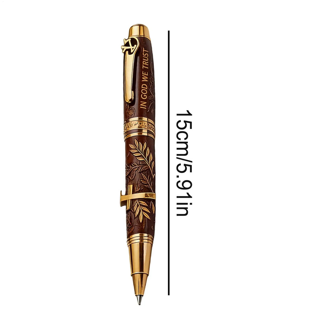 God Bless Bible Commemorative Pen Christian Gift Pen Engraved Scriptures Cross Design Inspirational Writing Supplies