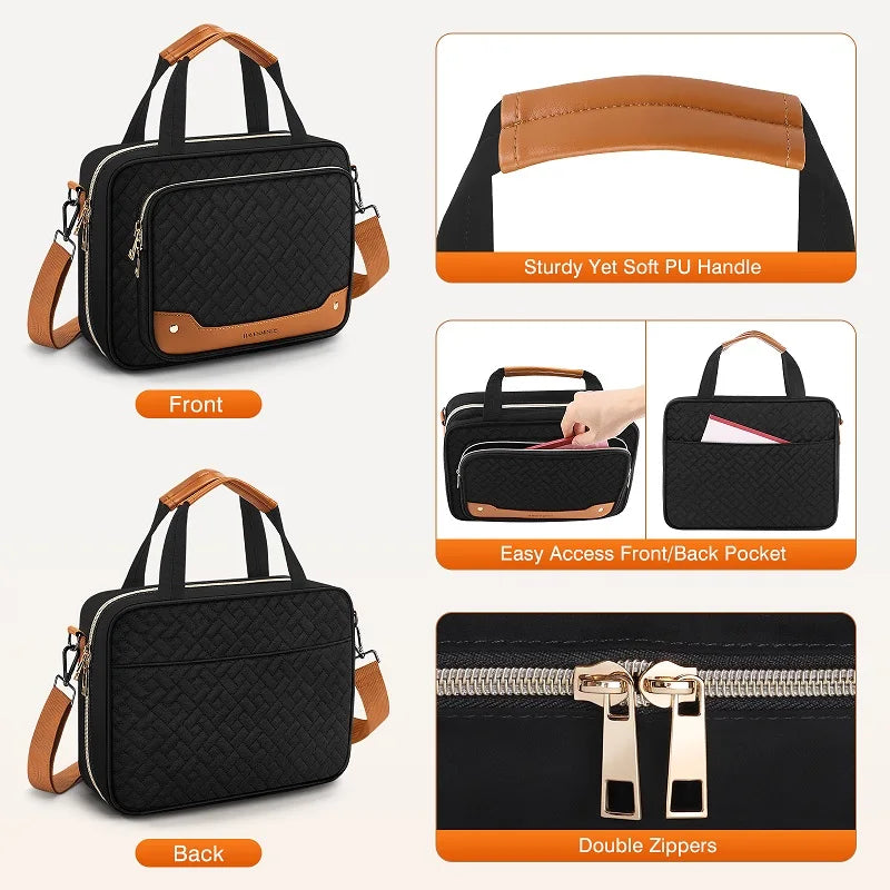 Bible Case with Holder, Bible Cover, Large Bible Bag with Shoulder Strap, Leather Bible Study Bag, Christian Gifts