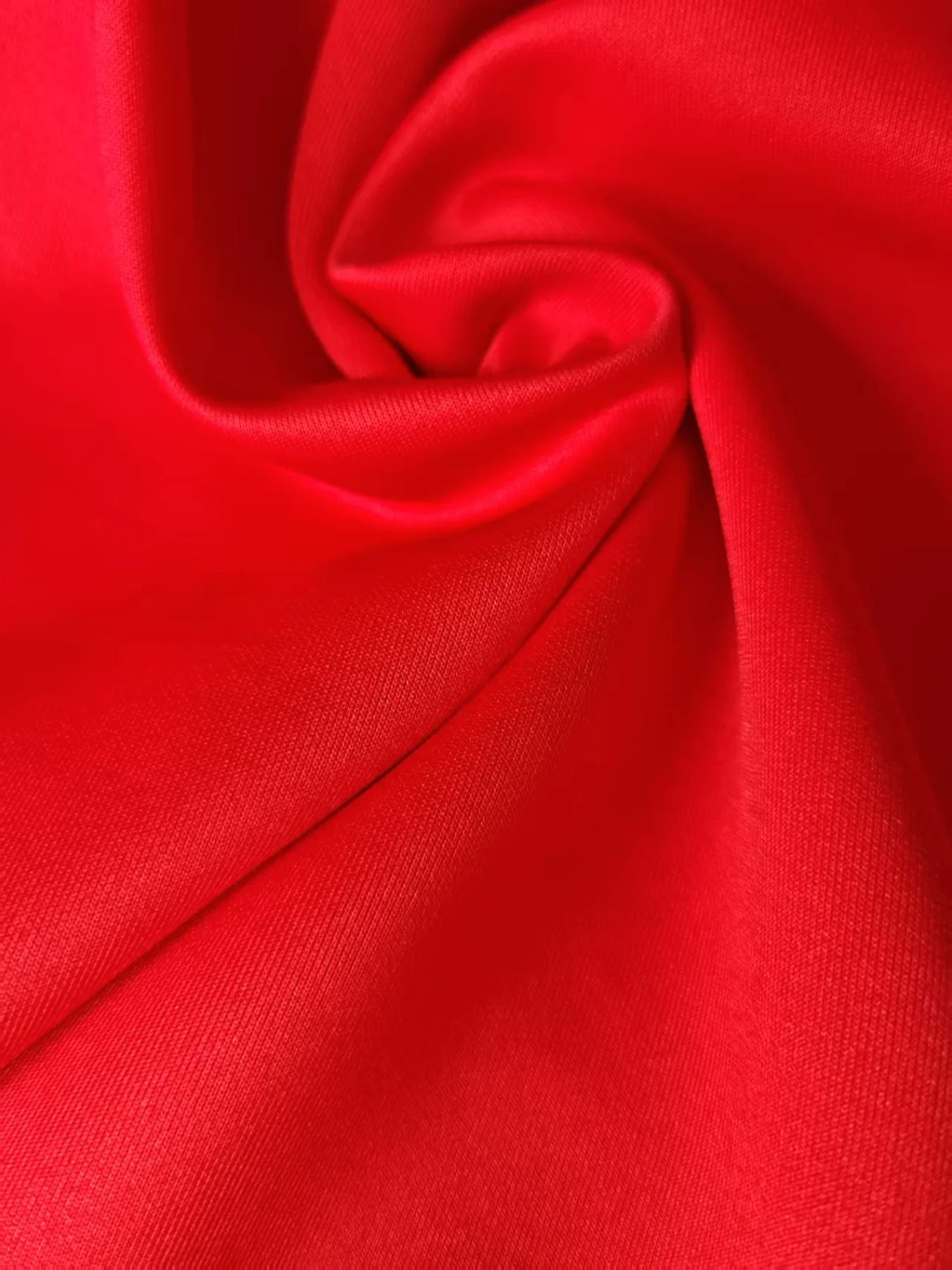 Elegant Simple Red Long Sleeve Dress round Neck Wide Hem for Commuting Casual Festive