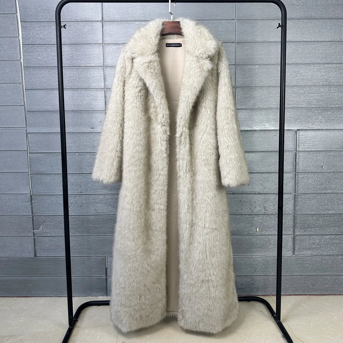 Long Coat Women Faux Fur Coats Jackets Turn Down Collar Coat Thick Warm Jacket Elegant Outerwear Autumn Winter