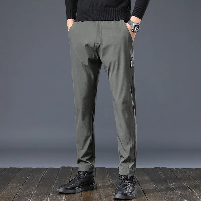 Men's Pants Spring Autumn High Elasticity Fashion Casual Versatile Breathable Quality Trousers for Comfortable Church Wear