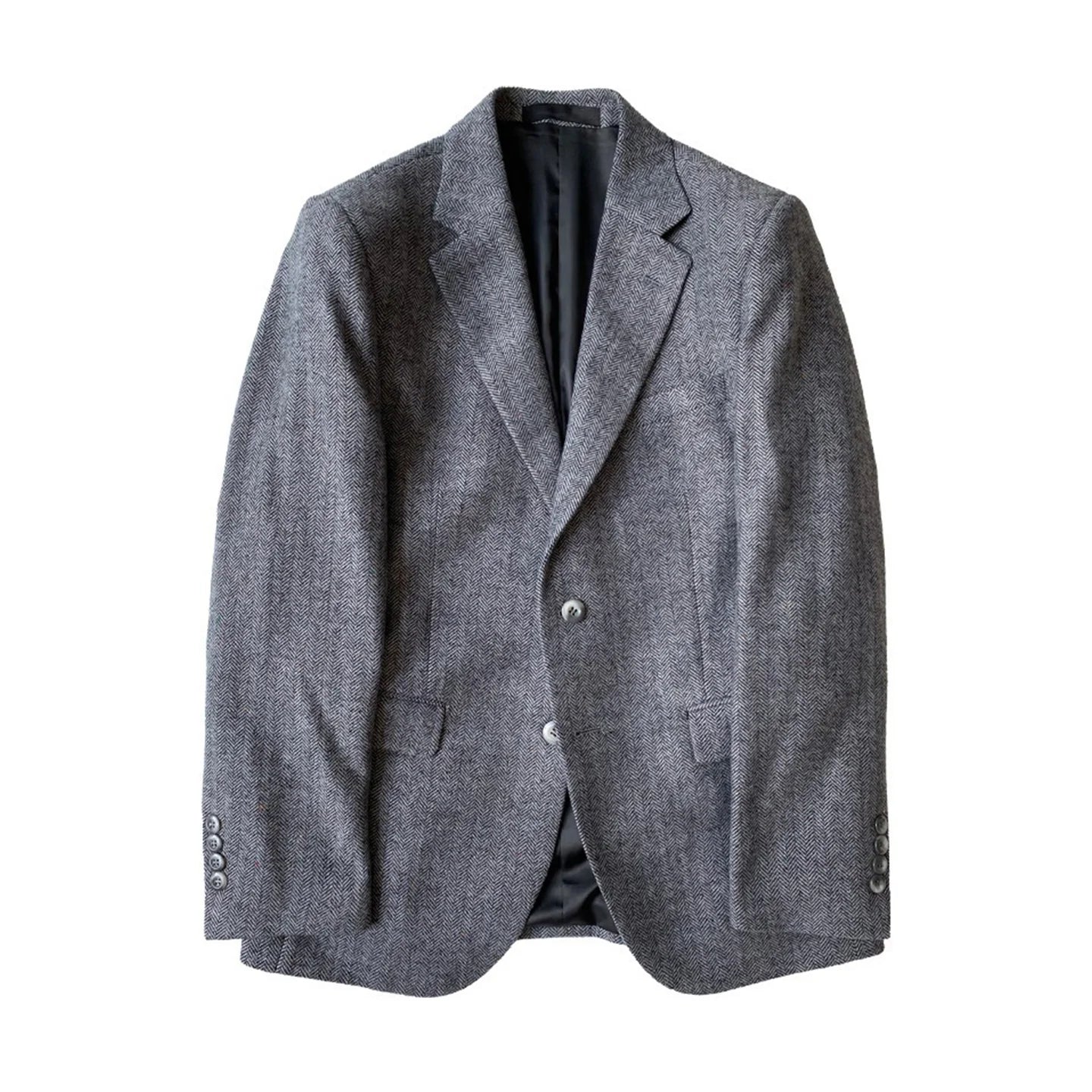 Plus-Size Men's New Suit Set with Herringbone Pattern, High-End, Mature Style, Business Commuting, Versatile, Slimming, Casual Suit Three-Piece Set