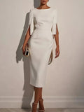Dress for Women Fashion Comfortable Church Solid Color Bead Slim and Elegant Dress