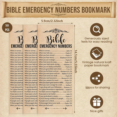 50/100pcs Bible Emergency Number Bookmarks Christian Gifts Religious Bible Verse Christian Bookmarks
