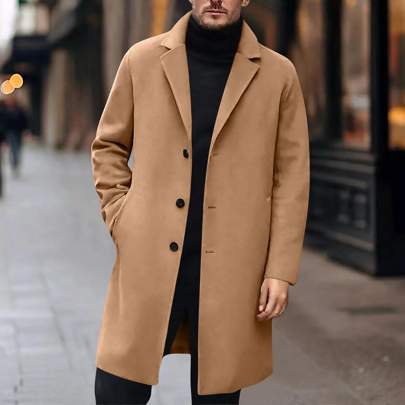 Men Wool Blends Coats Trench Pea Coat Spring Winter Solid Color High Quality Men's Wool Jacket Luxurious Clothing