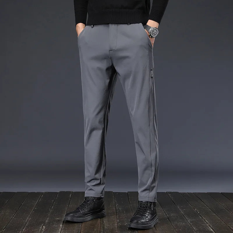 Men's Pants Spring Autumn High Elasticity Fashion Casual Versatile Breathable Quality Trousers for Comfortable Church Wear