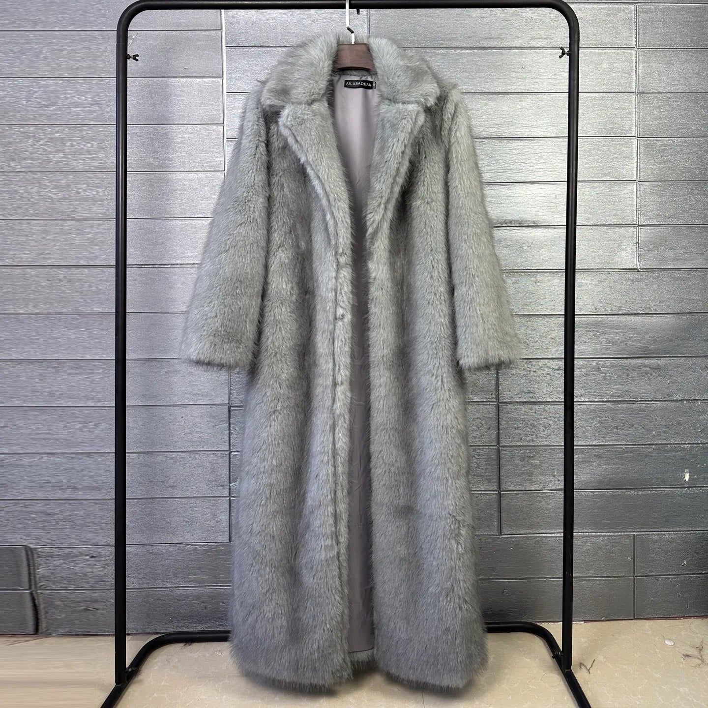 Long Coat Women Faux Fur Coats Jackets Turn Down Collar Coat Thick Warm Jacket Elegant Outerwear Autumn Winter