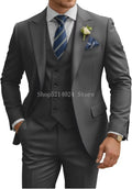 Mens Suit 3 Piece Slim Fit Suits for Men Double Breasted Suit Wedding Suits Formal Business Dinner Tuxedo