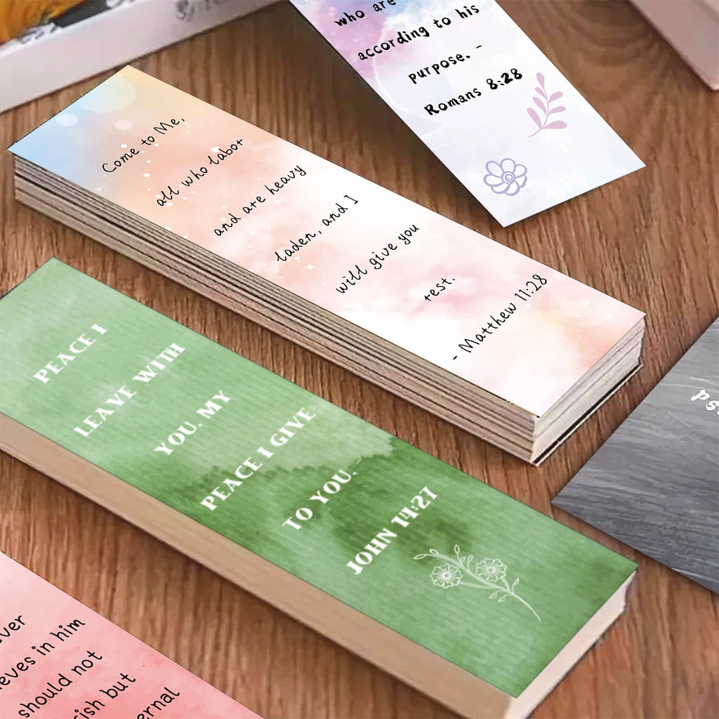 30pcs Watercolor Bible Verse Christian Bookmarks Bible Reading Club Gift Pages Annotated Prayer Library Reading Bookmarks