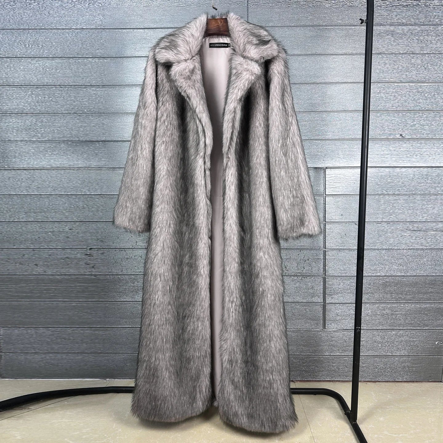 Long Coat Women Faux Fur Coats Jackets Turn Down Collar Coat Thick Warm Jacket Elegant Outerwear Autumn Winter